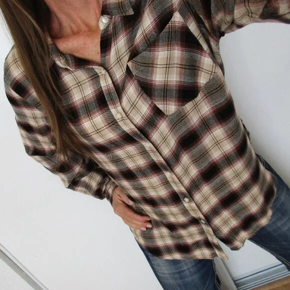 LUCKY BRAND Shirt Size Large Plaid Button Down - Picture 1 of 9